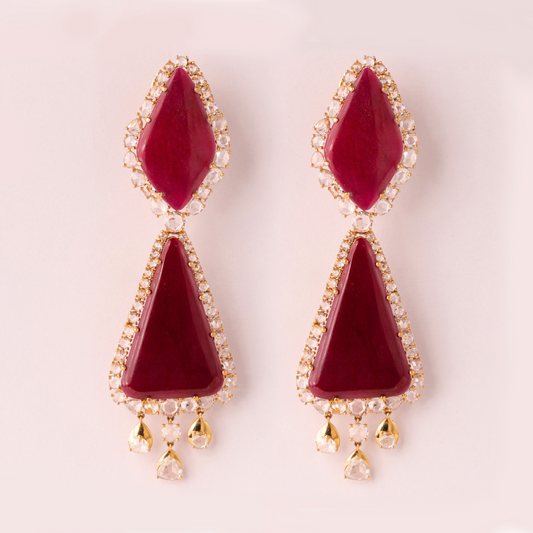 Regal Ruby Earrings