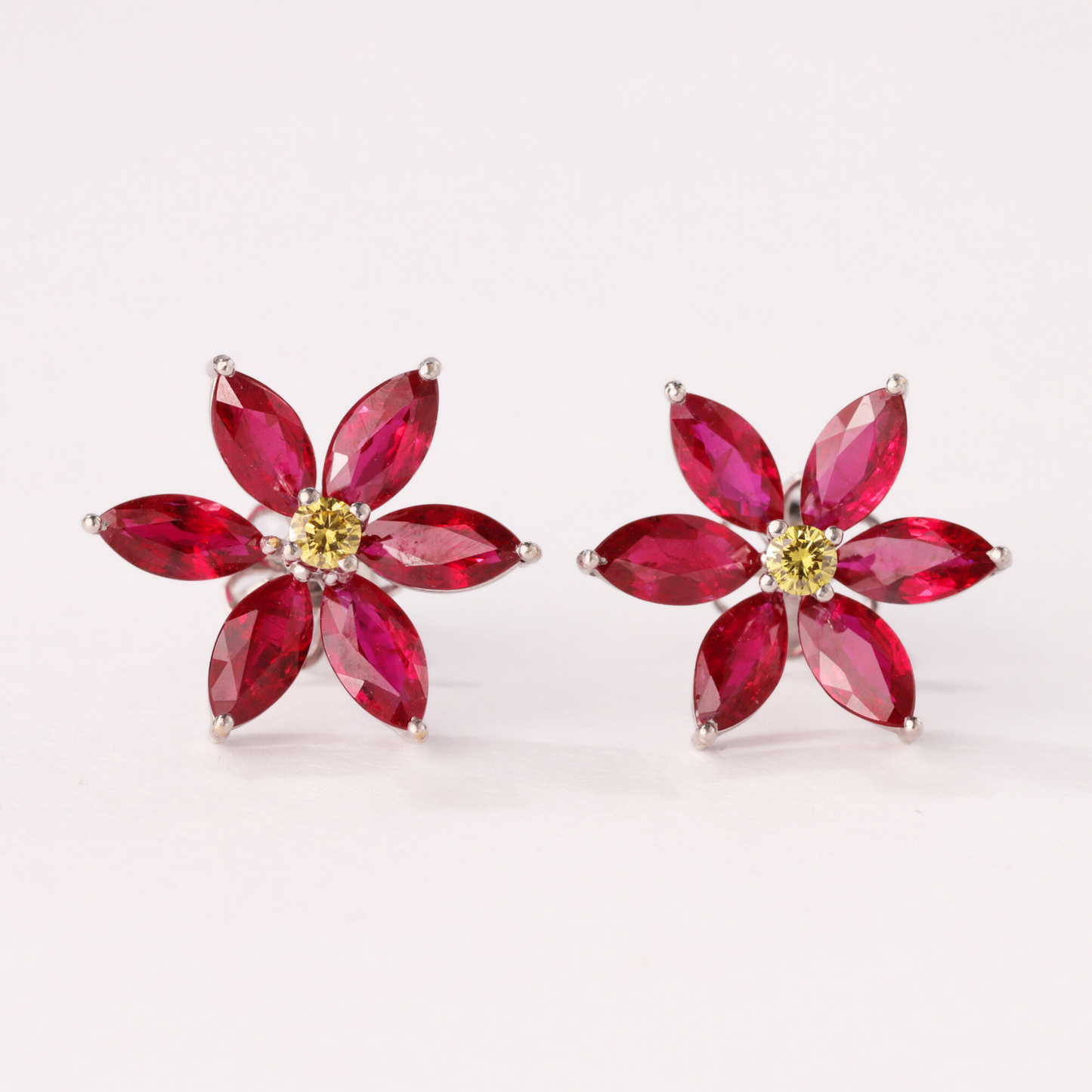 Élancé Ruby Floral Earrings