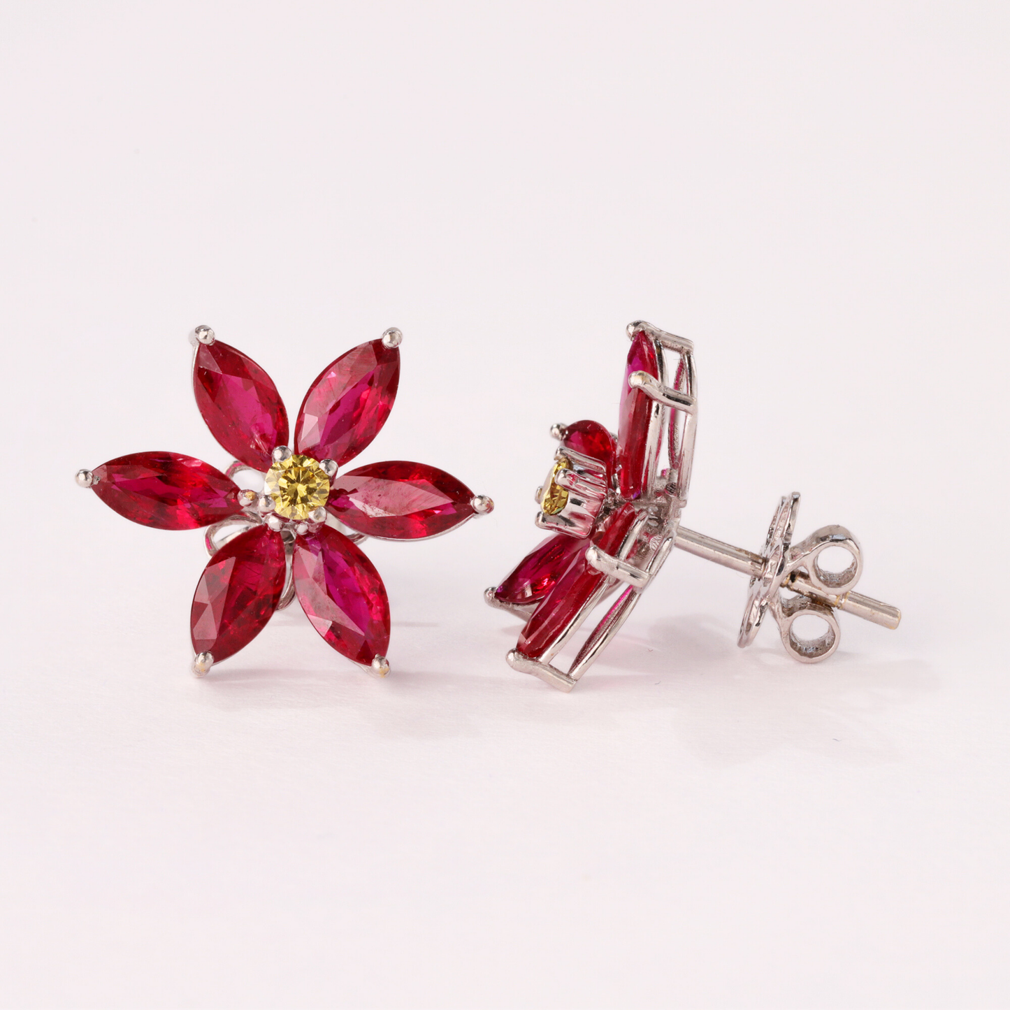 Élancé Ruby Floral Earrings