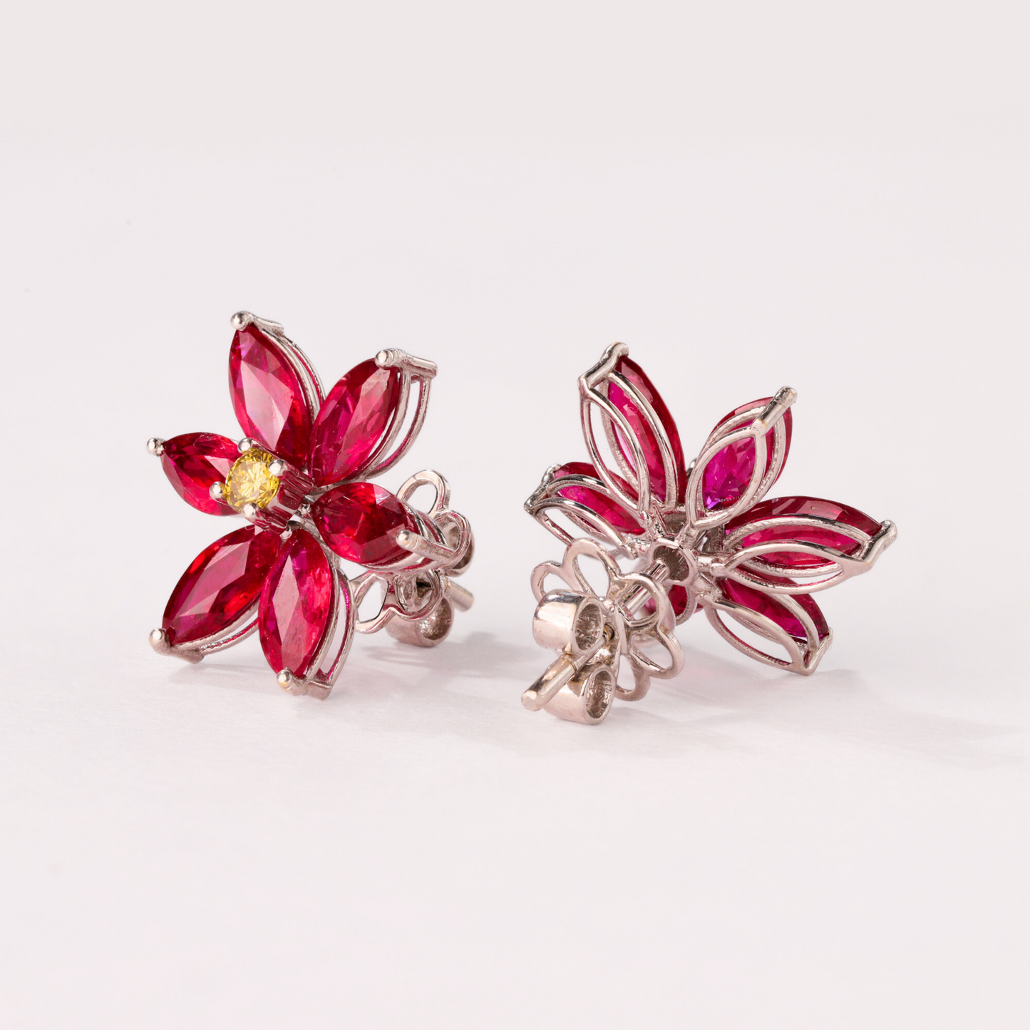 Élancé Ruby Floral Earrings