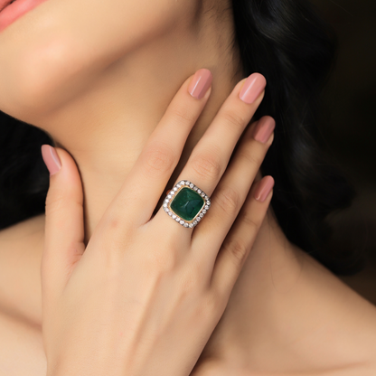 Emerald Cabochon Ring