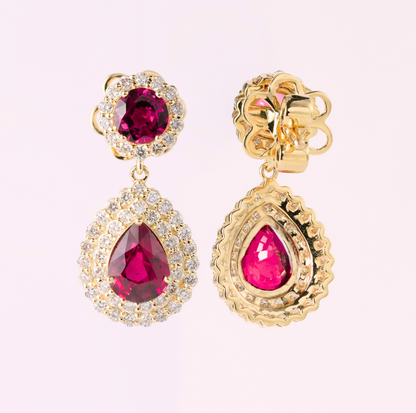 Gulabi Noor Ruby Earrings