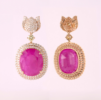 Raj Kamal Ruby Earrings