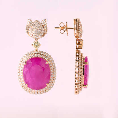 Raj Kamal Ruby Earrings