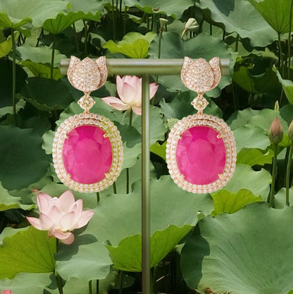 Raj Kamal Ruby Earrings