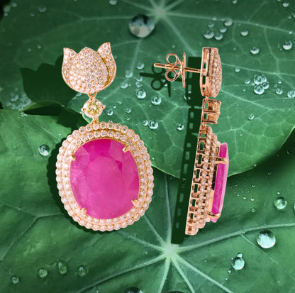 Raj Kamal Ruby Earrings